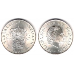(12) Antillas Neerlandesas. 1964. 2½ Gulden (SC) (Plata)