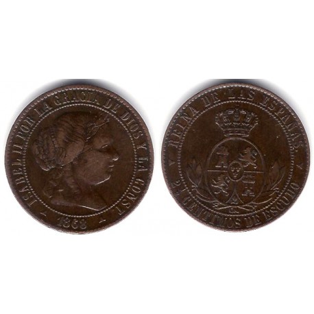Isabel II. 1868. 2½ Céntimos de Escudo (EBC) Ceca de Sevilla OM