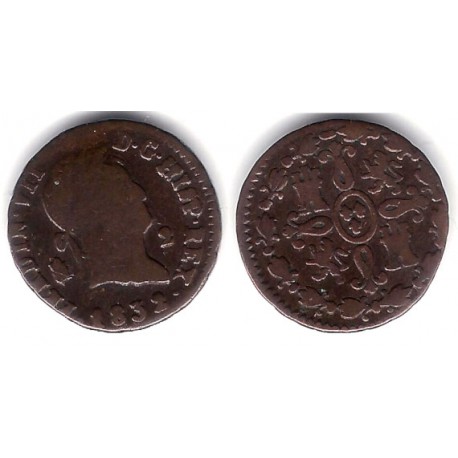 Fernando VII. 1832. 2 Maravedi (BC/BC+) Ceca de Segovia