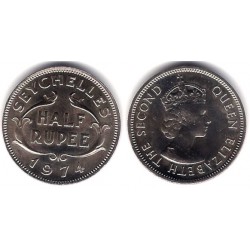 (12) Seychelles. 1974. Half Rupee (SC)