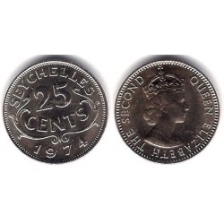 (11) Seychelles. 1974. 25 Cents (SC)