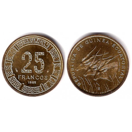 (60) Guinea Ecuatorial. 1985. 25 Francs (SC)