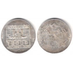 (2935) Austria. 1977. 100 Schillings (SC) (Plata)