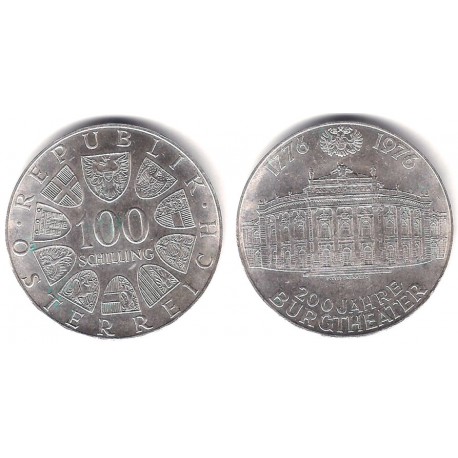 (2930) Austria. 1976. 100 Schilling (SC) (Plata)