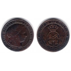 Isabel II. 1868. 1 Céntimo de Escudo (MBC) Ceca de Barcelona OM