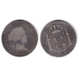 Isabel II. 1860. 10 Reales (BC) (Plata) Ceca de Madrid