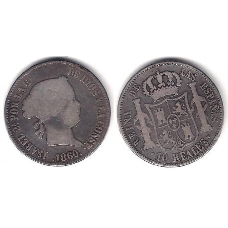 Isabel II. 1860. 10 Reales (BC) (Plata) Ceca de Madrid