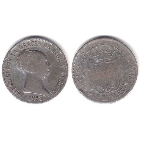 Isabel II. 1853. 10 Reales (BC/BC+) (Plata) Ceca de Madrid