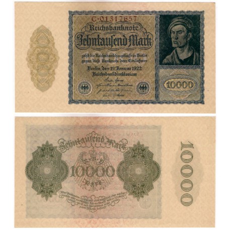 (72) Imperio Alemán (Weimar). 1922. 10000 Mark (EBC+)