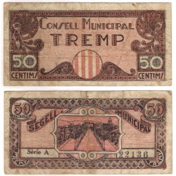 Tremp. 1937. 50 Céntimos (BC) Serie A