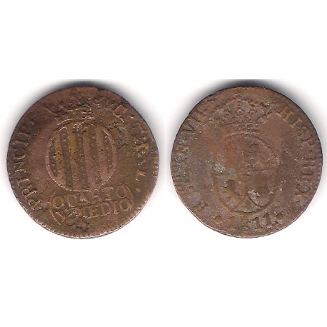 Fernando VII. 1811. Quarto y Medio (BC/BC-) Ceca de Cataluña