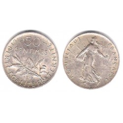 (854) Francia. 1917. 50 Centimes (EBC) (Plata)