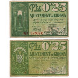 Gerona. 1937. 25 Céntimos (BC)