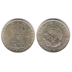 (826) Suecia. 1964. 1 Krona (MBC) (Plata)