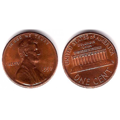 (201) Estados Unidos de América. 1992. 1 Cent (EBC)