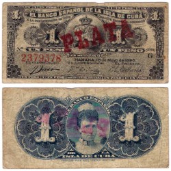 Cuba Colonial. 1896. 1 Peso (BC) PLATA