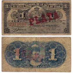 Cuba Colonial. 1896. 1 Peso (BC-) PLATA