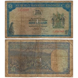 (30k) Rhodesia. 1974. 1 Dollar (BC-) Roturas