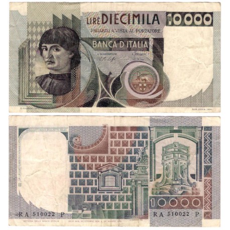 (106a) Italia. 1976. 10000 Lira (MBC-)