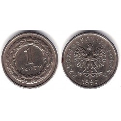 (Y282) Polonia. 1992. 1 Zloty (MBC)