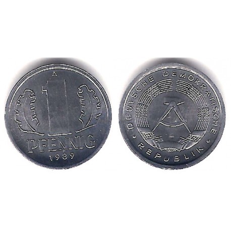 (8.2) Alemania Democrática. 1989(A). 1 Pfennig (EBC)
