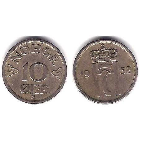(396) Noruega. 1952. 10 Ore (MBC)