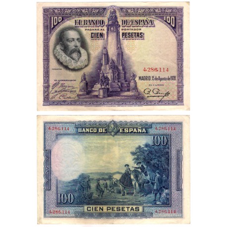 España. 1928. 100 Pesetas (MBC) Sin Serie