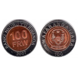 (32) Ruanda. 2007. 100 Francs (SC)