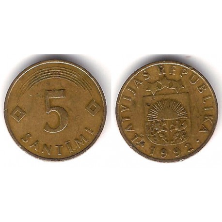 (16) Letonia. 1992. 5 Santimi (MBC)