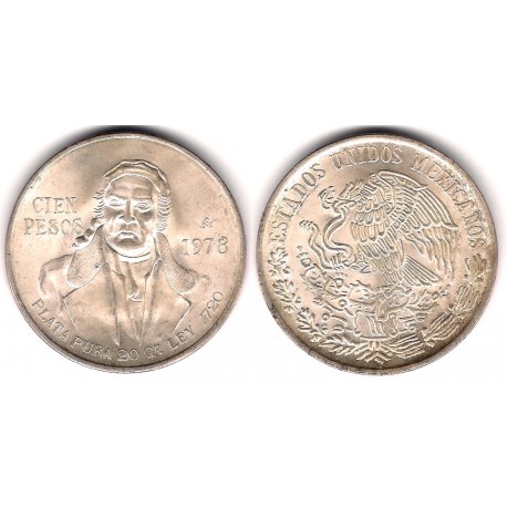 (483.2) Estados Unidos Mexicanos. 1978. 100 Pesos (SC) (Plata)