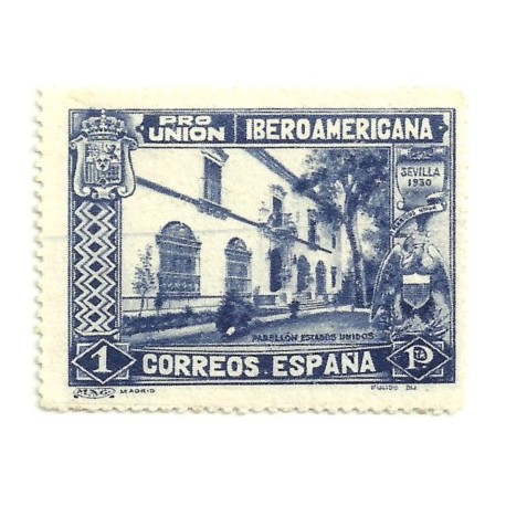 (578) 1930. 1 Peseta. Pro Unión Iberoamericana (Nuevo, sin goma)