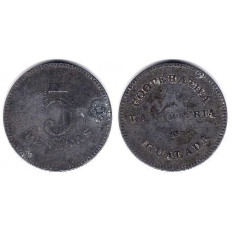 Cooperativa La Victoria. Igualada. 5 Pesetas (MBC)