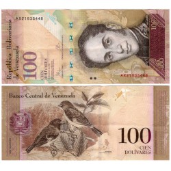 (93i) Venezuela. 2015. 100 Bolivares (EBC)