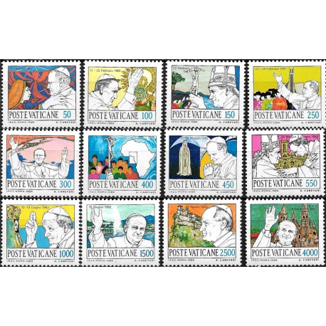 Ciudad del Vaticano. 1984. Serie Completa (Nuevo) Viajes de Juan Pablo II