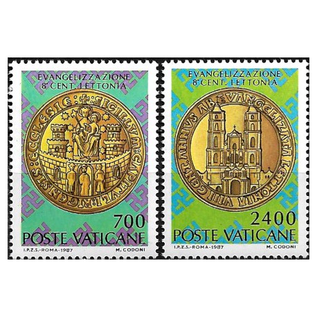 Ciudad del Vaticano. 1987. Serie Completa (Nuevo) Evangelizzazione 8 Cent. Lettonia