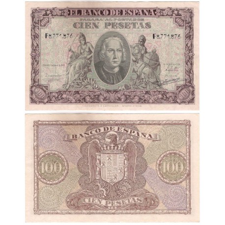Estado Español. 1940. 100 Pesetas (EBC) Serie F