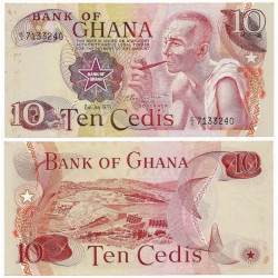 (16f) Ghana. 1978. 10 Cedis (SC) Manchitas