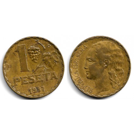 España (II República). 1937. 1 Peseta (MBC)