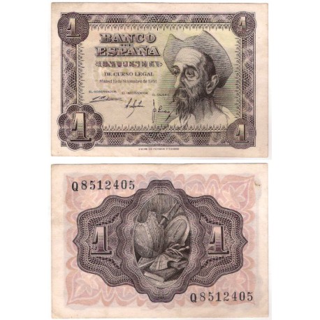 Estado Español. 1951. 1 Peseta (EBC) Serie Q