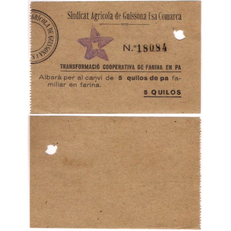 Sindicat Agrícola de Guissona i sa Comarca. 5 Quilos (EBC)