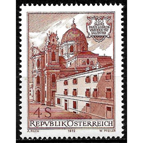 Austria. 1972. 4 Schilling (Nuevo) 350 Aniv. Universidad Paris Lodron en Salzburgo