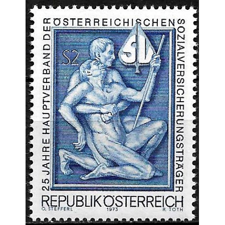 Austria. 1973. 2 Schilling (Nuevo) 25 Aniv. Inst. del Seguro Social