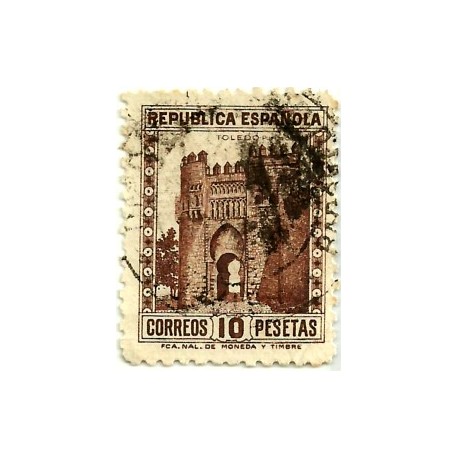 (772) 1938. 10 Pesetas. Puerta del Sol, Toledo (Usado)