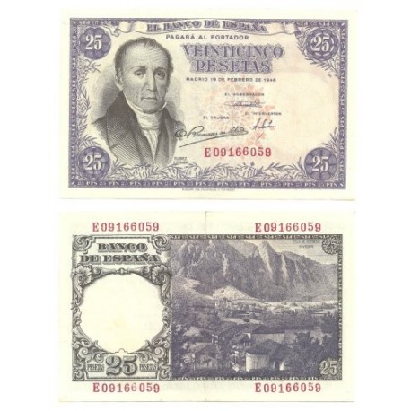 [1946] Billete de 25 Pesetas (EBC). Serie E.