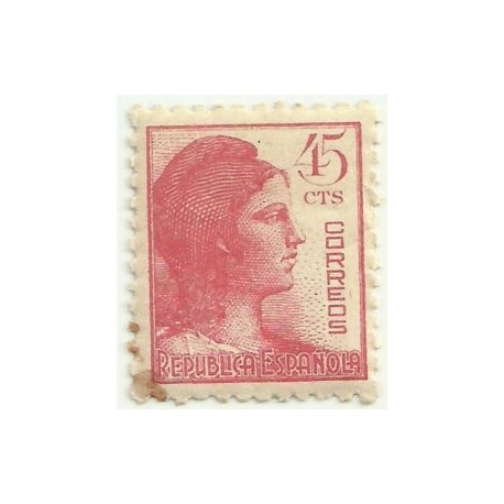 (752) 1938. 45 Céntimos. Alegoría República (Nuevo, con óxido)