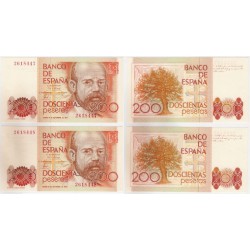 España. 1980. 200 Pesetas (SC) Sin Serie. Pareja Correlativa