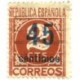 (744) 1938. 45 Céntimos sobre 2 Céntimos. Cifras (Usado)