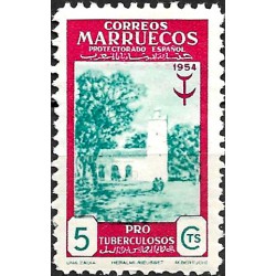 Protectorado de Marruecos. 1954. 5 Céntimos (Nuevo, con marca de fijasellos) Pro Tuberculosos