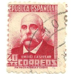 (736) 1936-8. 40 Céntimos. Personajes. Emilio Castelar (Usado)