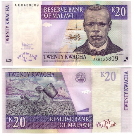 (52c) Malaui. 2007. 20 Kwacha (SC)